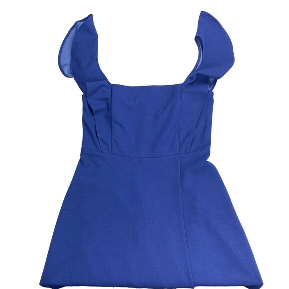 NWT BCBG Paris Ruffle Strap Mini Dress Sz Small Blue - Picture 2 of 8